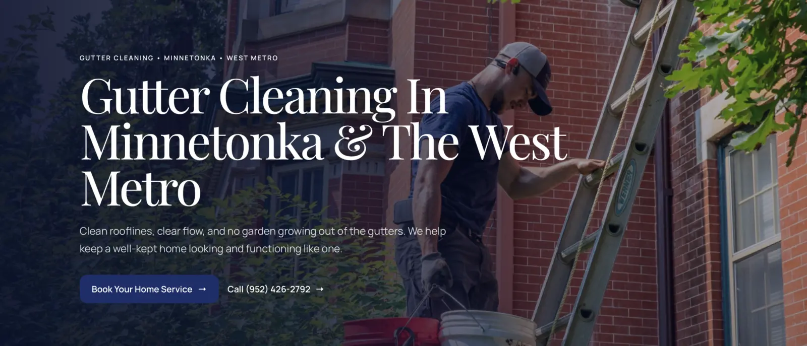 New Klean Home Detailing gutter cleaning hero section