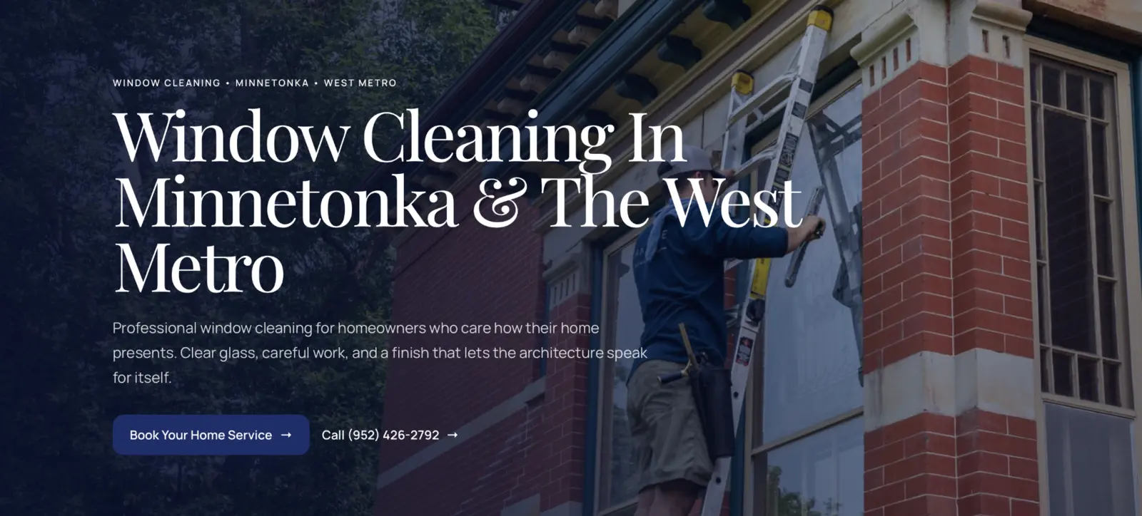 New Klean Home Detailing window cleaning hero section